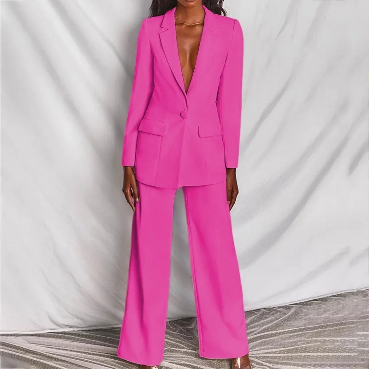 Variant image for Dam Blazer Set Skräddarsydd Stil Polyester-25