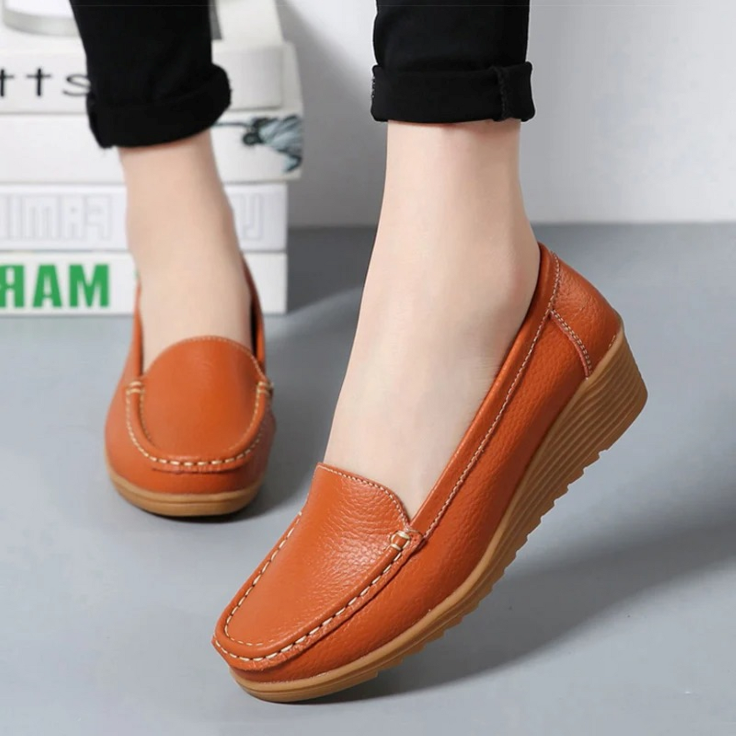 Variant image for Dam Mokassin Slip-On Läder Elegant Komfort-13