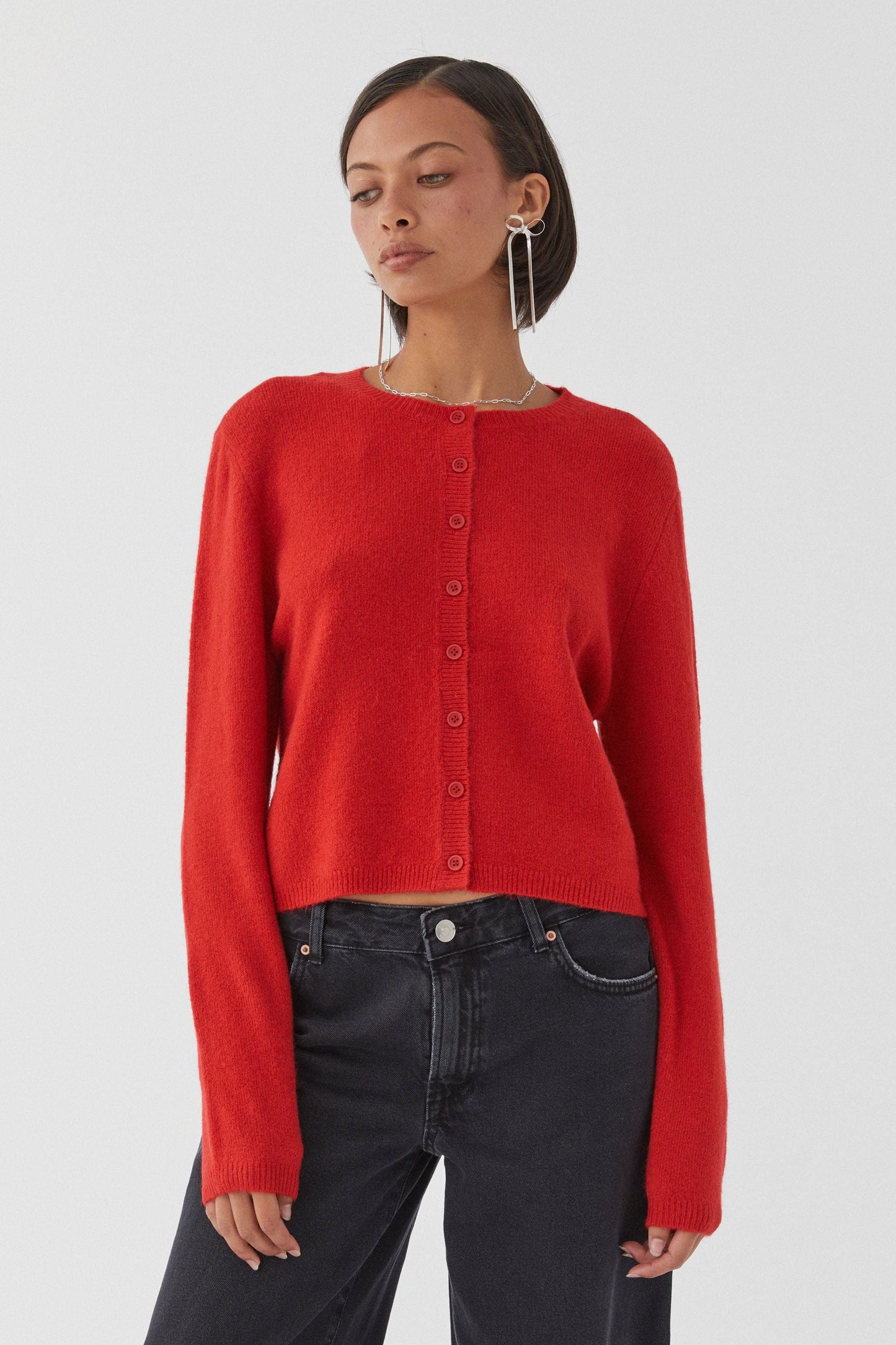 Kvinnlig Kofta Färgglad Mjuk Tygblandning 2