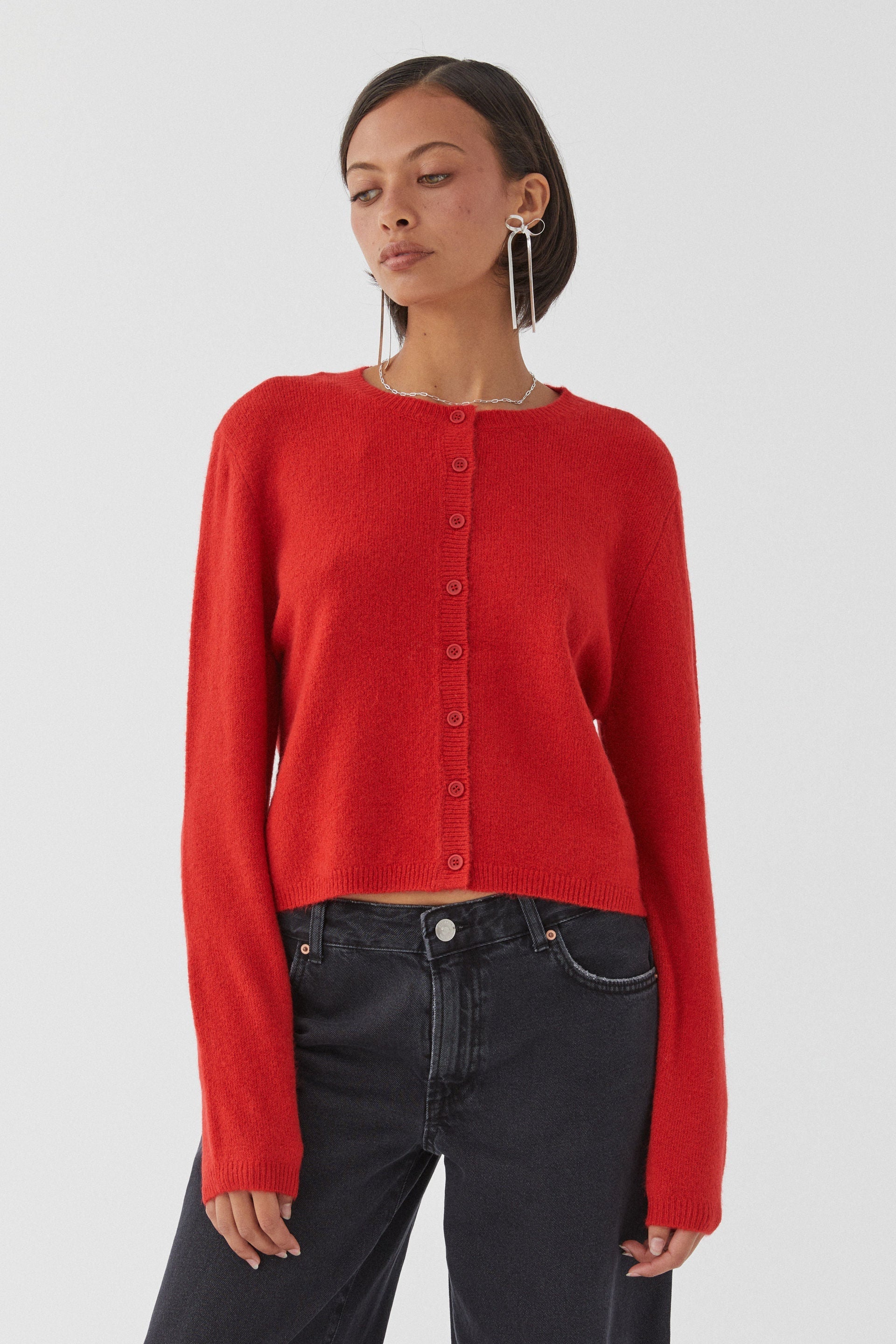 Kvinnlig Kofta Färgglad Mjuk Tygblandning 2