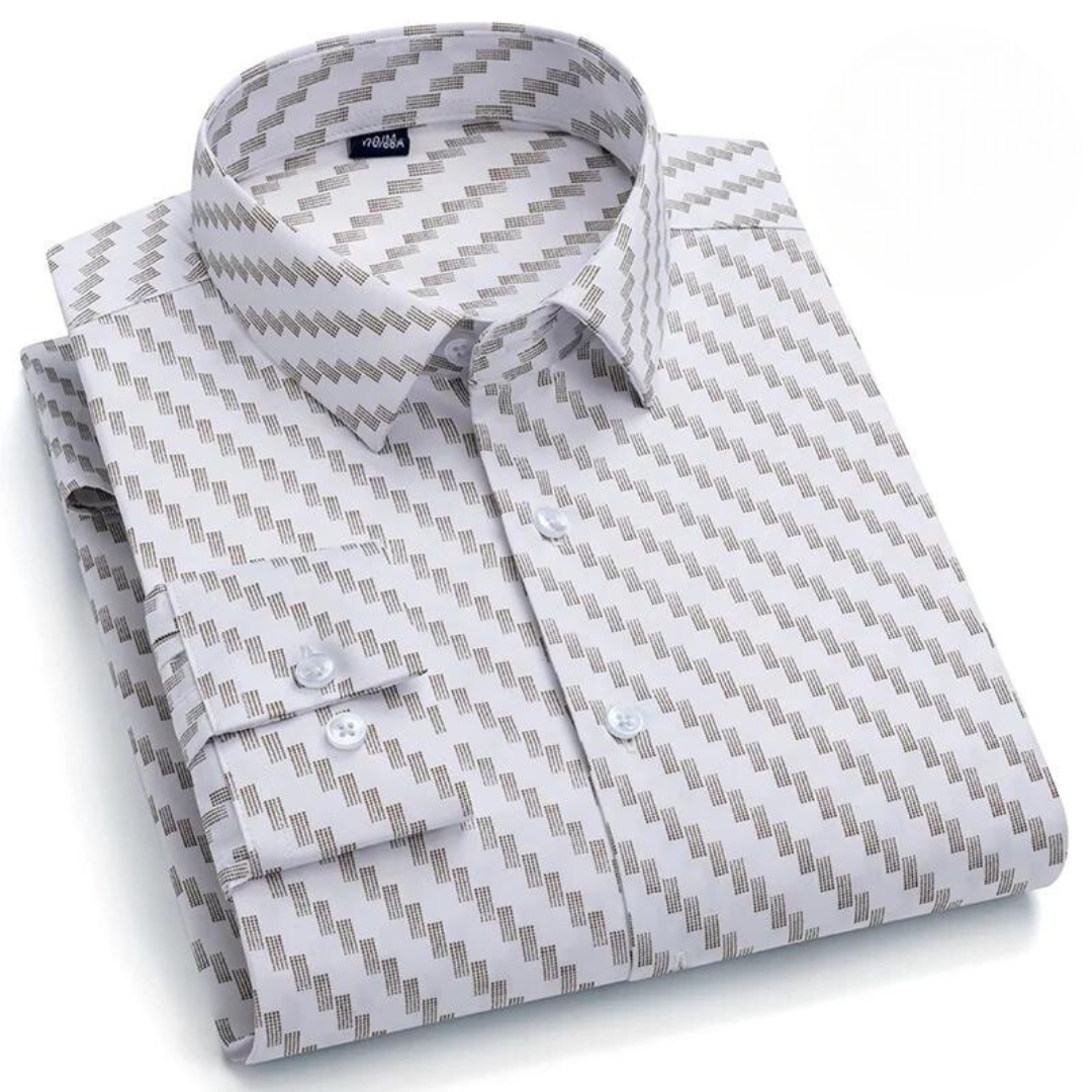 Herrskjorta Klassisk Stil 100% Bomull Tidlös Design-1