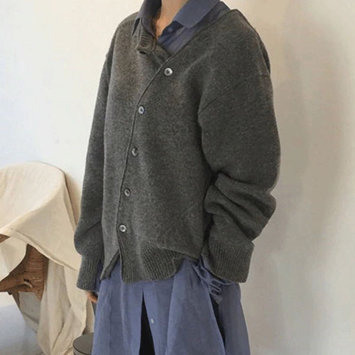 Damjacka med Lekfull Knappdesign i Mjuk Ull för Damer 4