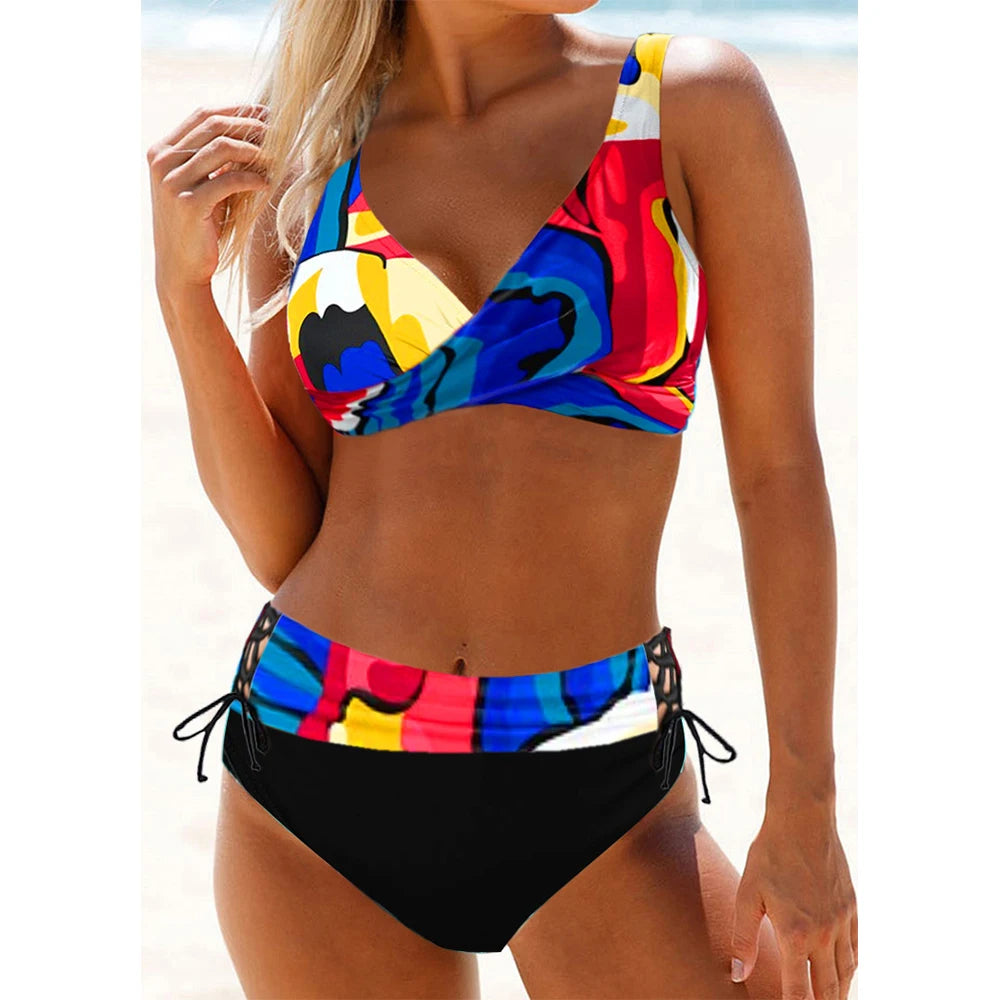 Dams Bikini Trendig Bekväm Nylon Spandex 5