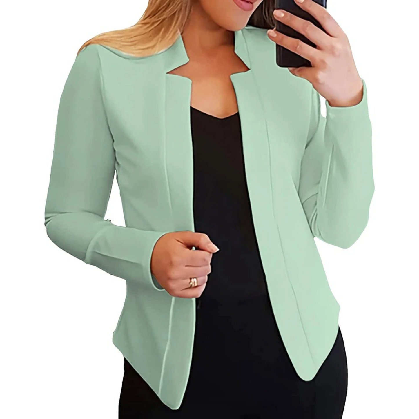 Kvinnors Blazer Skräddarsydd Polyester Elegant Cardigan-5