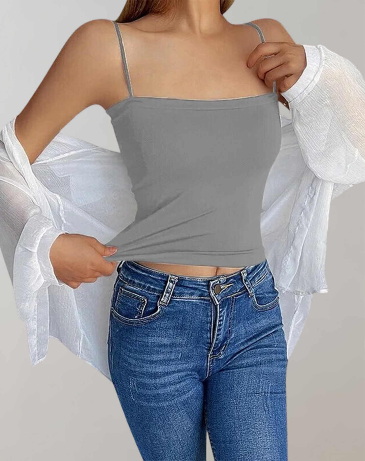 Dam Spaghetti Tank Top Lätt Polyester 13