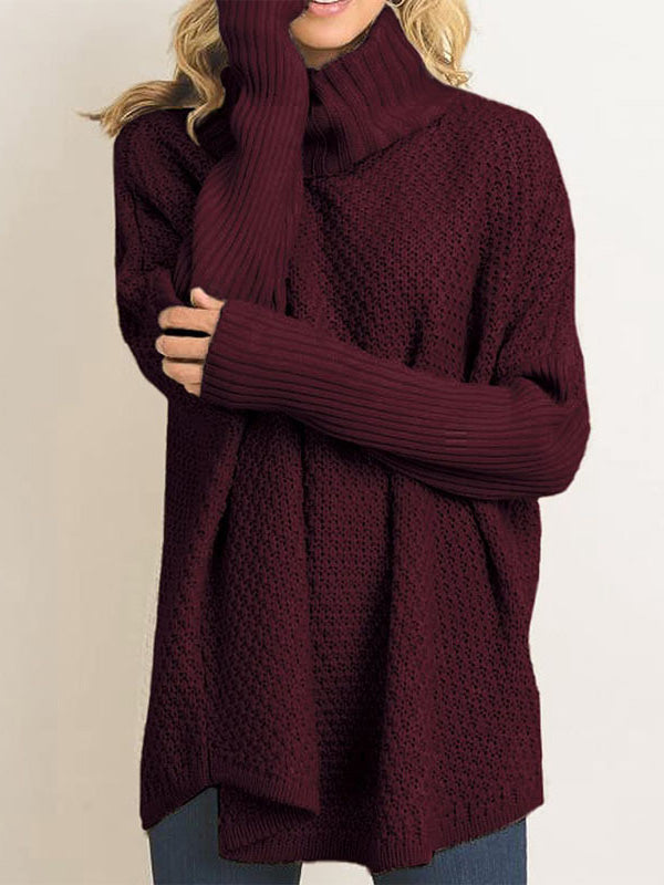 Variant image for Dam Stickad Turtleneck Tröja Överdimensionerad Mjuk Blend-17