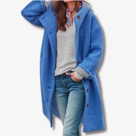 Lång Vinterjacka Dam i Varm Fleece med Elegant Design och Knappar 4