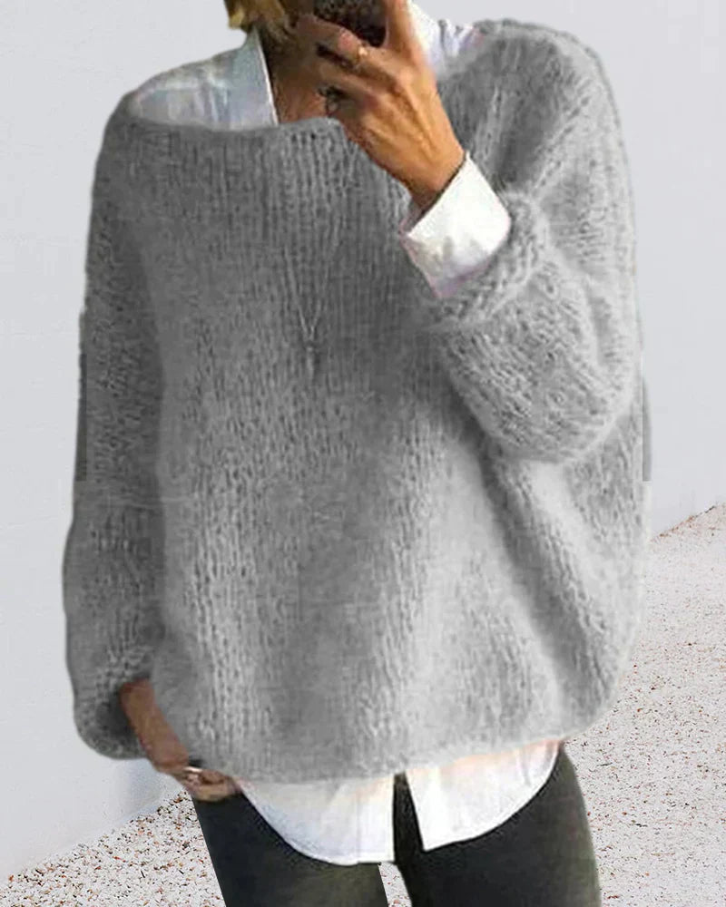 Dam Off-Shoulder Tröja Mjuk Blandning Trendig Design 2