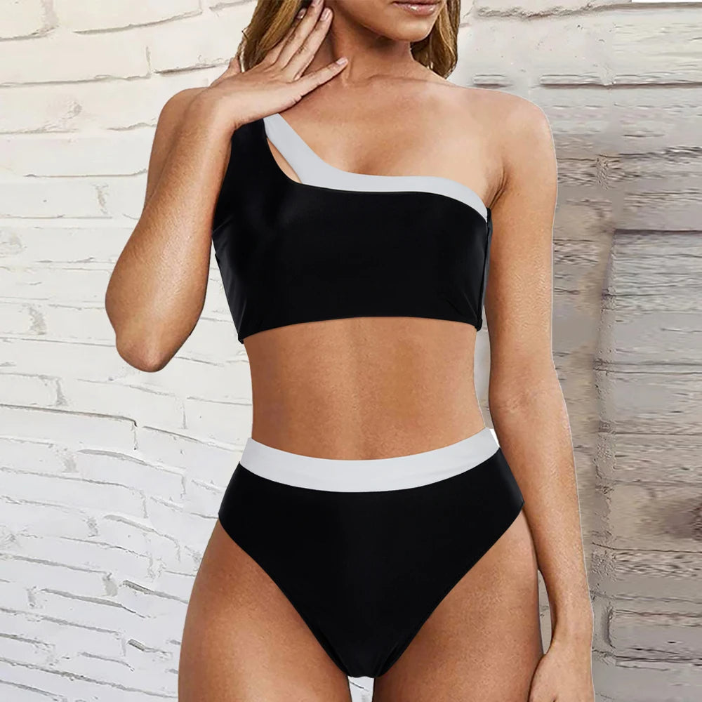 Dam Stropplöst Bikiniset Trendig Nylon Spandex-5