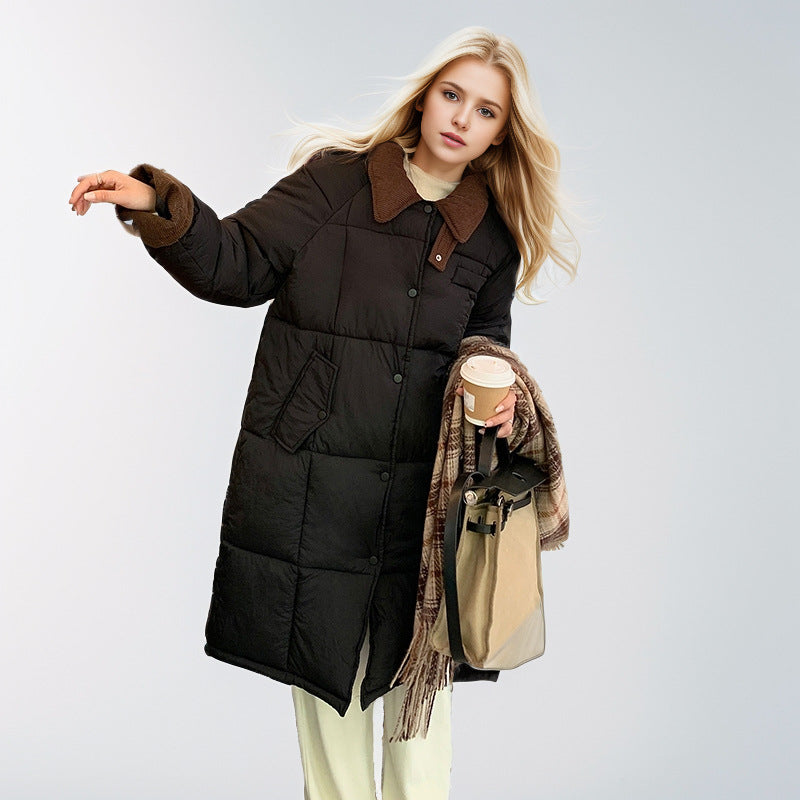 Dam Bomullsjacka Avslappnad Tjock Polyester 6