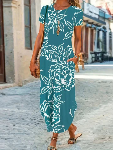 Variant image for Dam Fritidsklänning Korta Ärmar Lätt Tyg-25