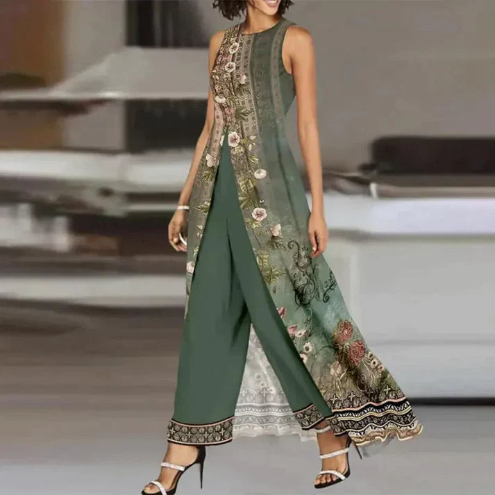 Dam Tvådelad Sats Cirkulär Halsringning Polyester 4