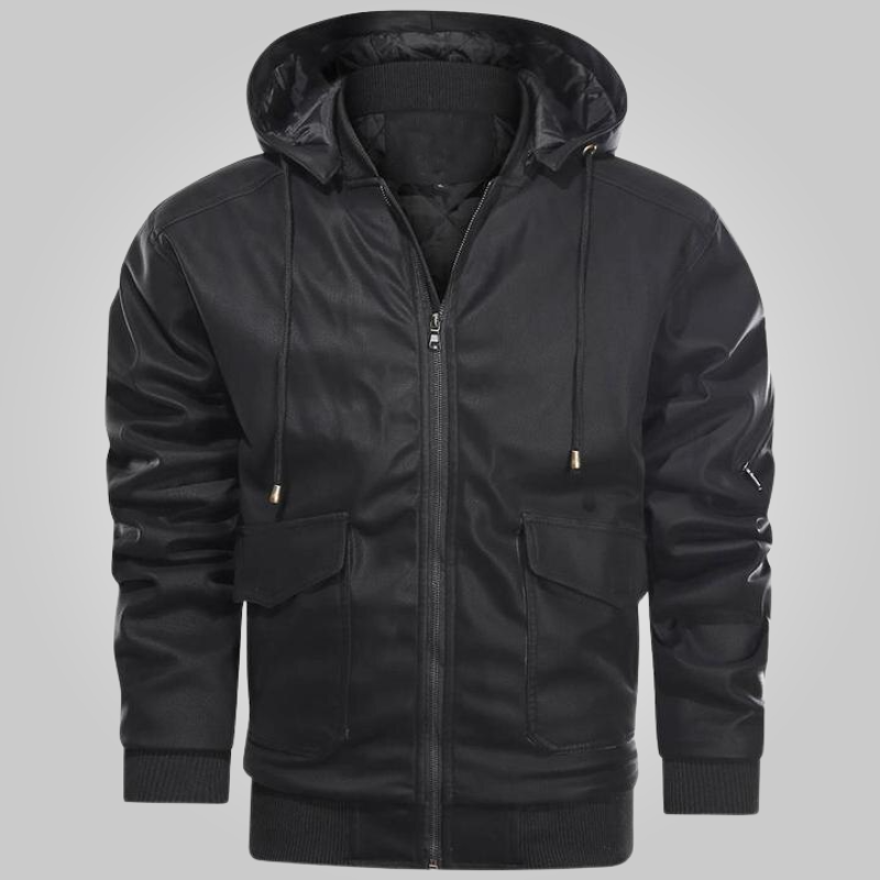 Dam Vildmarkjacka Vintage Läder Quiltad Stil-3