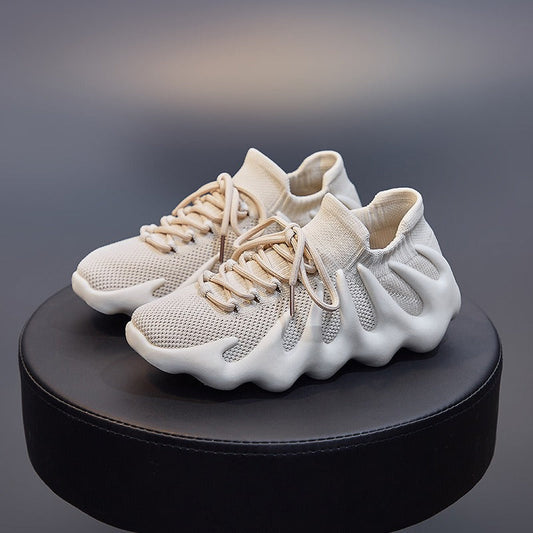 Dam Sneakers Flammönster Andningsbart Fly Woven Tyg-1