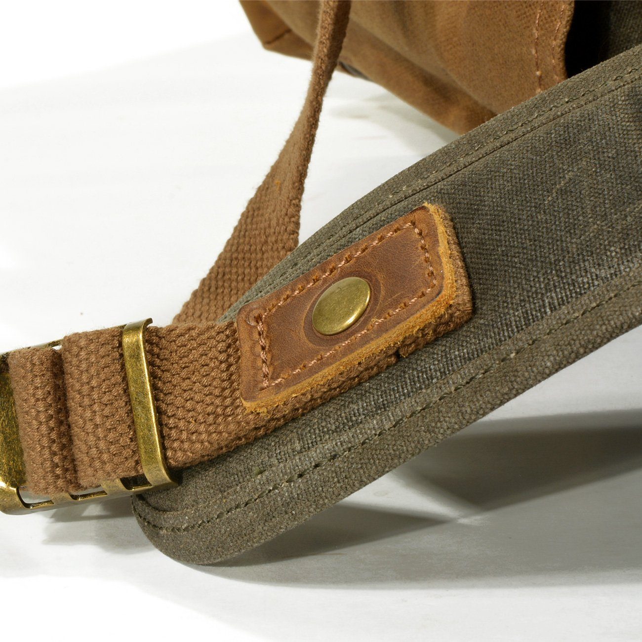 Herr Ryggsäck Canvas Robust Läder 5