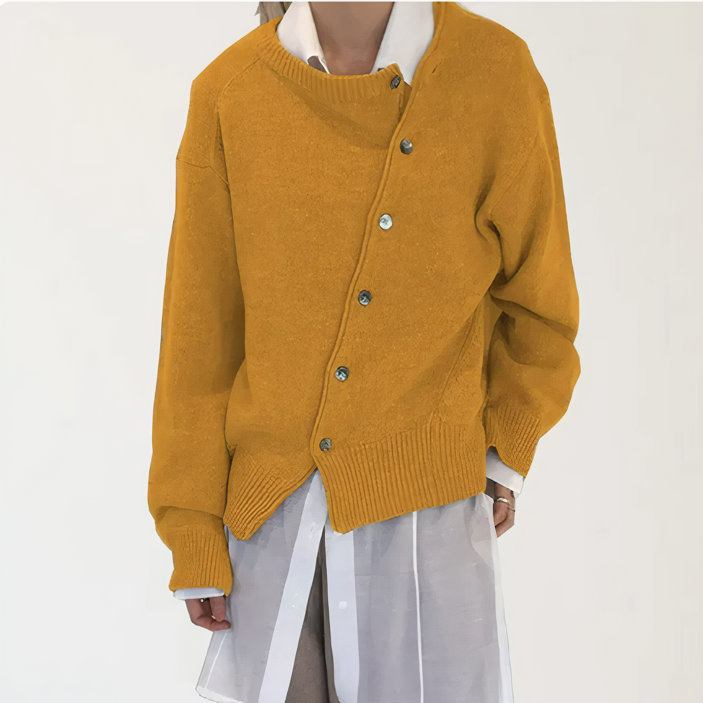 Damjacka Wrap med Asymmetrisk Knappdetalj i Högkvalitativt Material – Elegant Jacka för Dam, Perfekt för Vardagsbruk 3