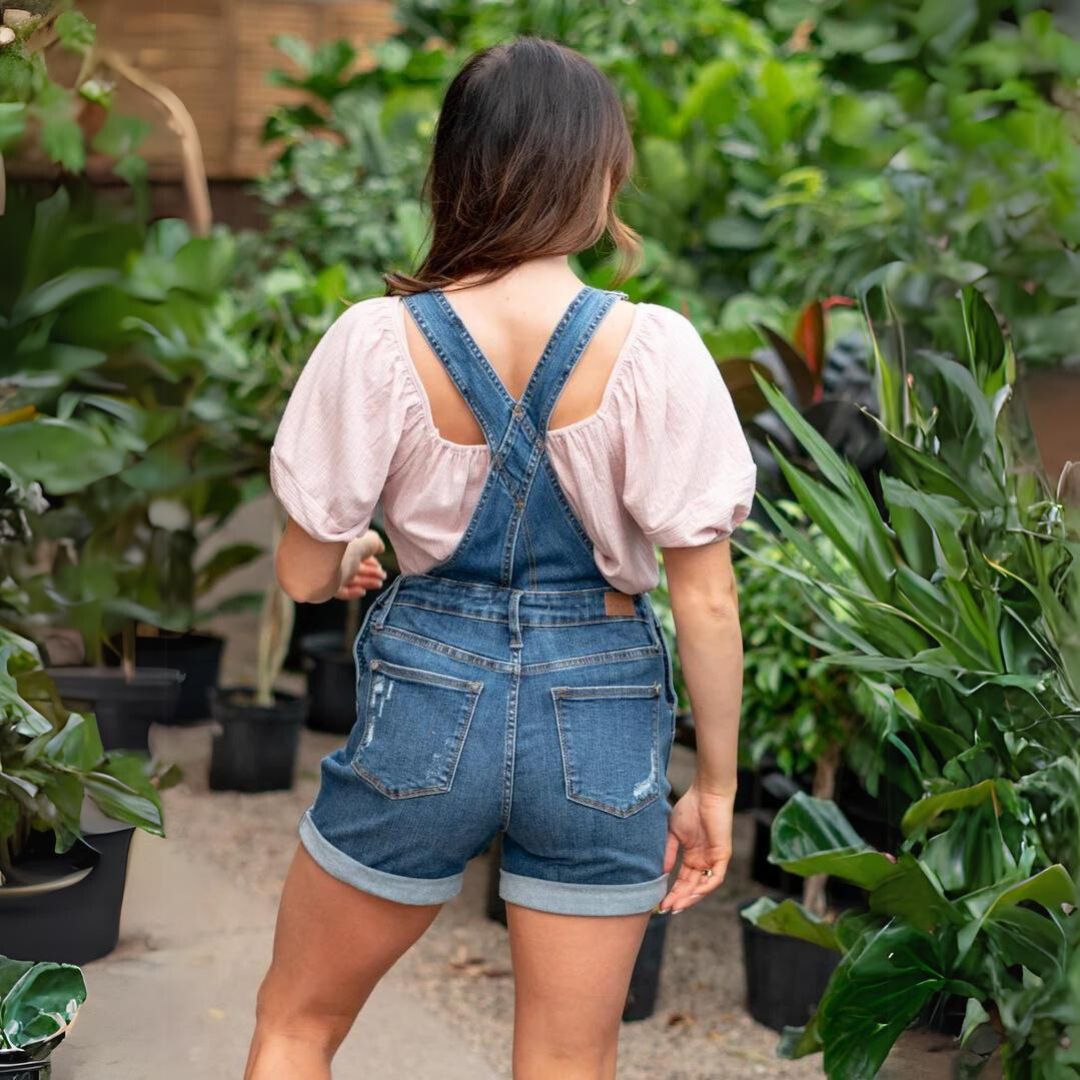 Högmidjade Dam Shorts i 4-vägs Stretch Denim – Medelstor Tvätt för Bekväm Passform 6