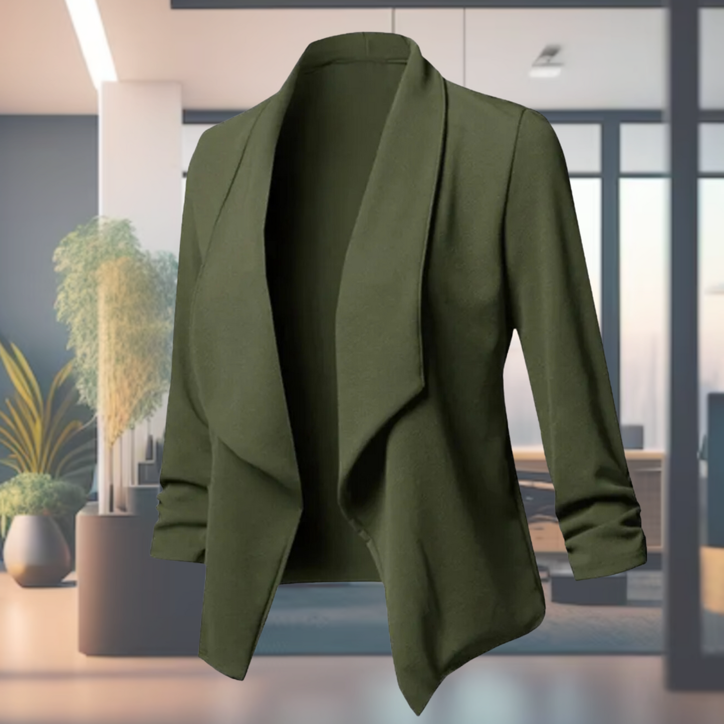 Kvinna Blazer Tunn Snitt Polyester-5