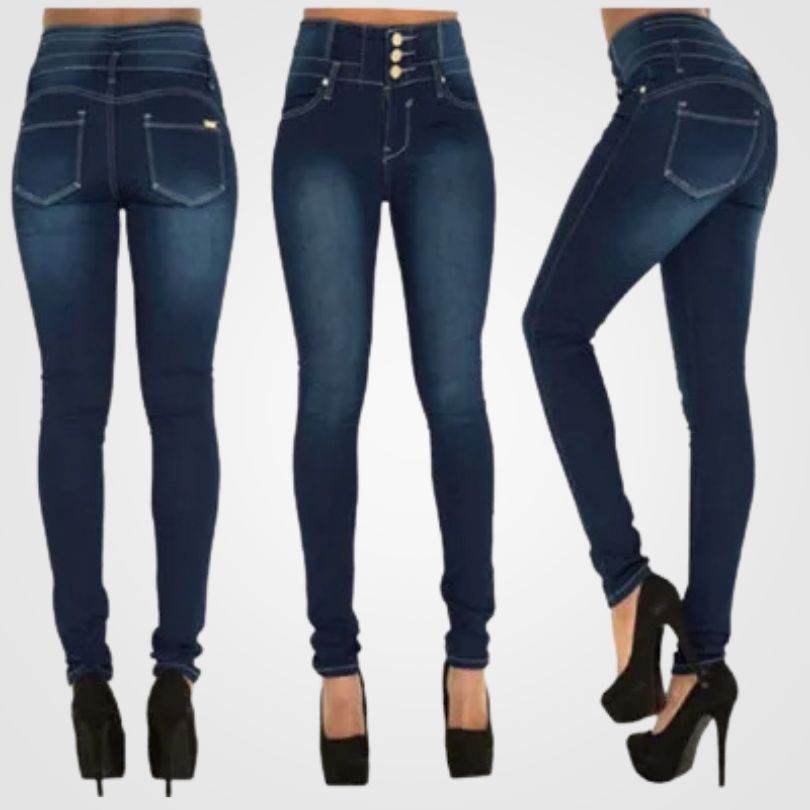 Dam Jeans Med Hög Midja Bekväm Denim 4