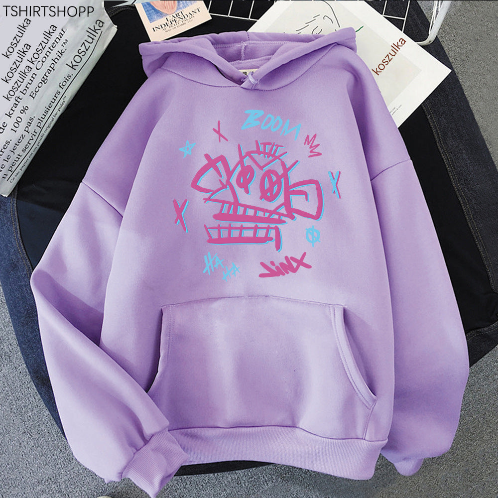 Unisex Hoodie Harajuku Stil Polyester med Jinx och Ekko Design 5