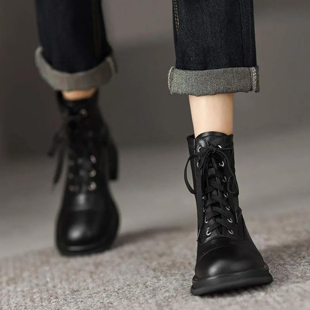 Dam Stövlar Runda Tå Mikrofiber med Dragkedja och Gummisula 6