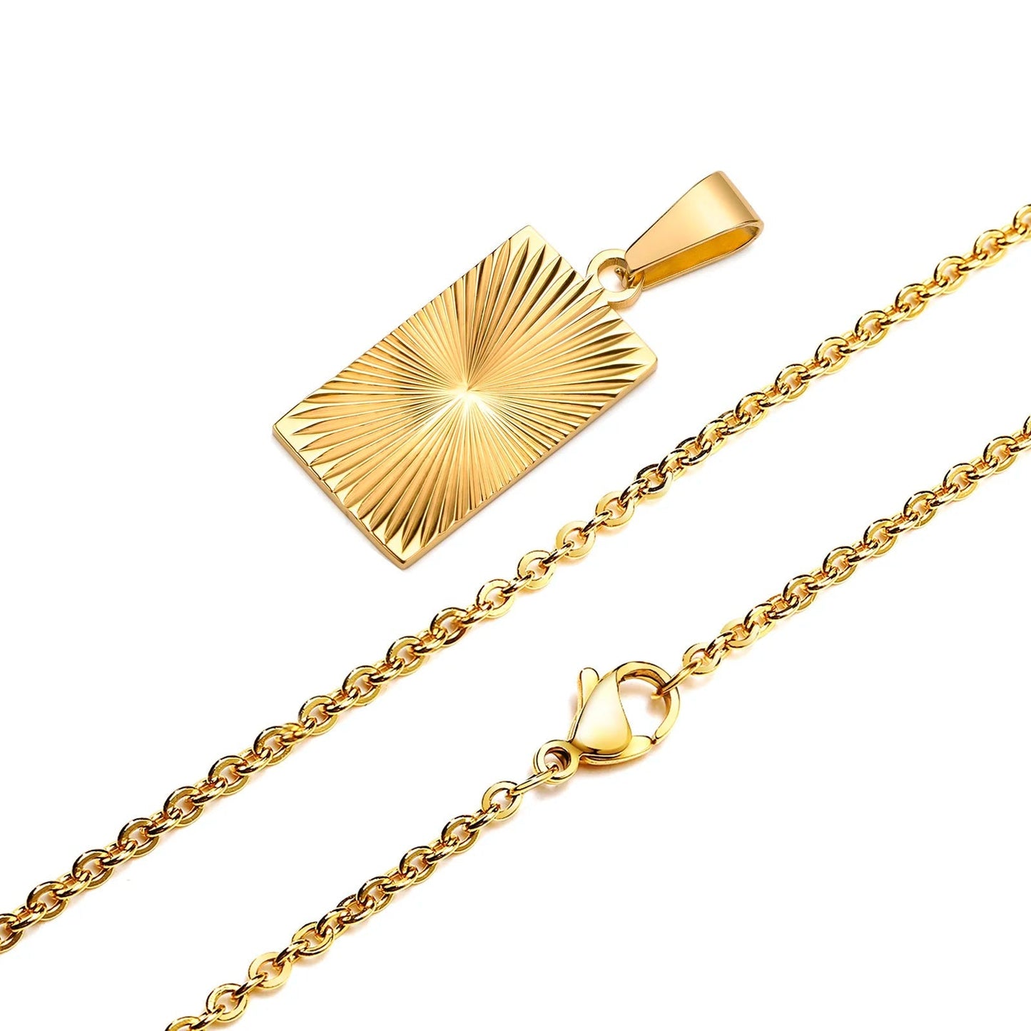 Halsband Dam Rostfritt Stål 18 Karat Guldbeläggning Elegant Design-5