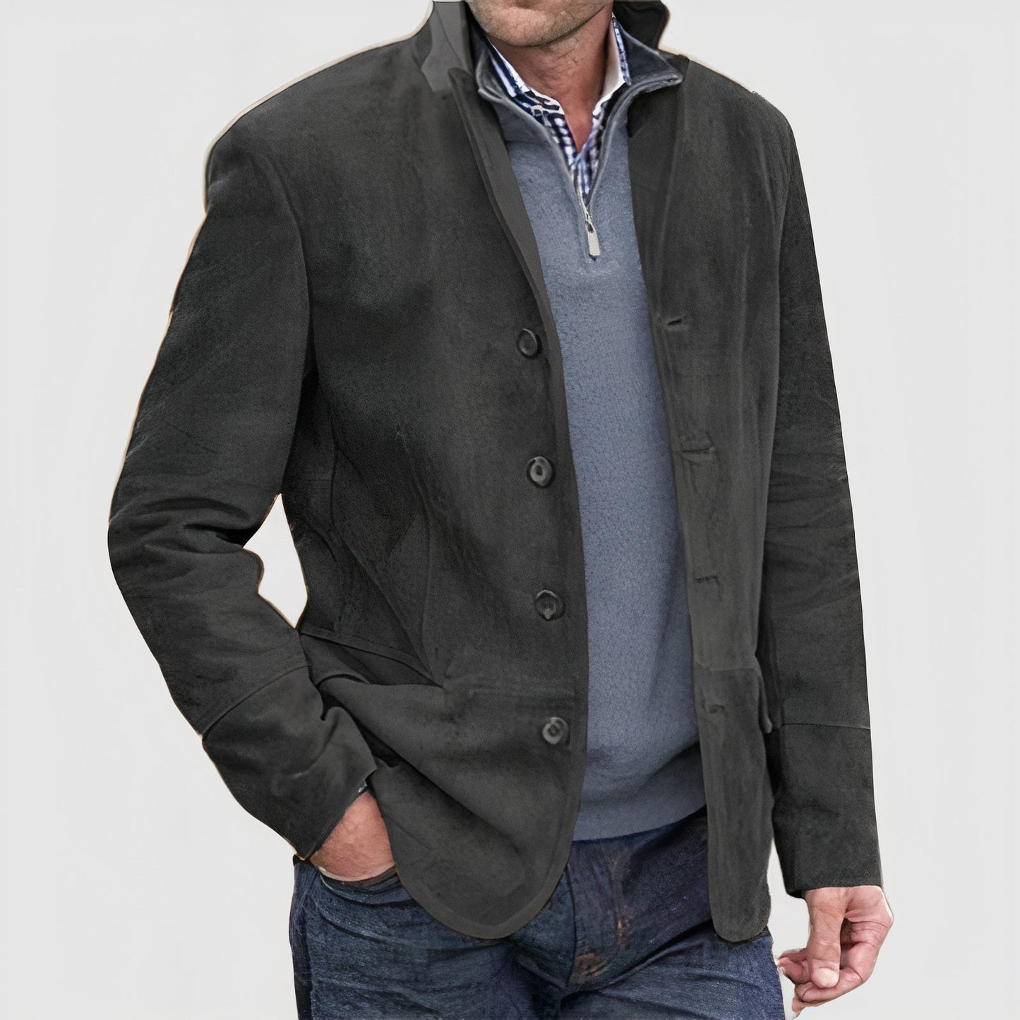 Variant image for Herrjacka Vintage Stil Elegant Högkvalitativ Tyg-15