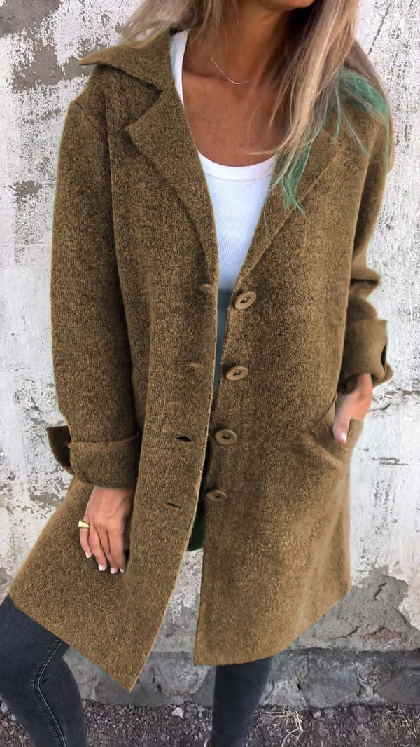Dam Blazer Klassisk Design Andningsbart Tyg Med Fickor 16
