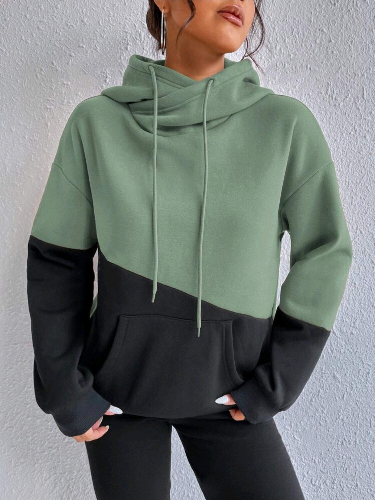Lång Hoodie Dam Avslappnad 100% Bomull-3