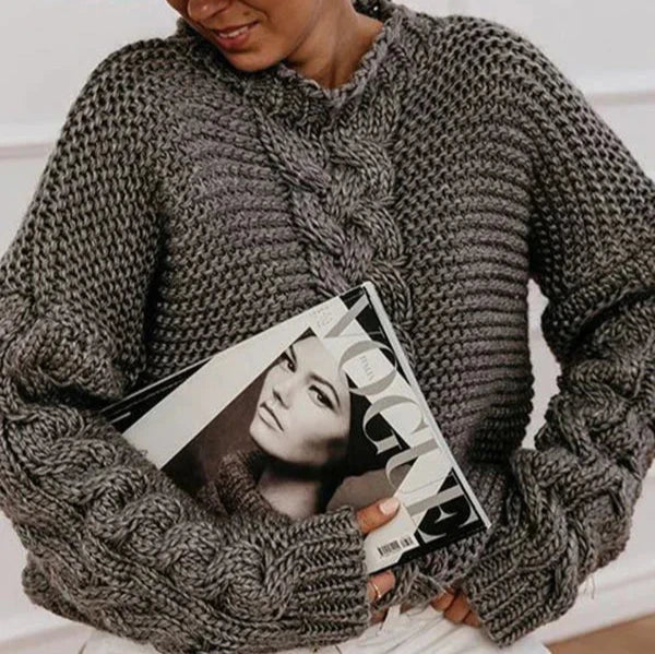 Kvinno Ulltröja Vinter Mysig Design Högkvalitativ Ull-3