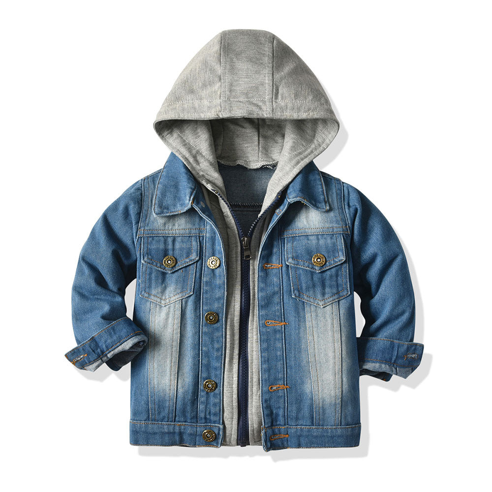Variant image for Barn Jacka Denim med Huva i Bomull för Aktiva Barn-7