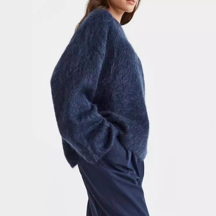 Dam Pullover Överdimensionerad Mohair 5