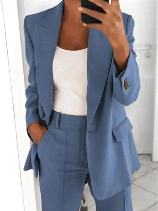 Dam Blazer Set Sofistikerad Polyester Elastan-1