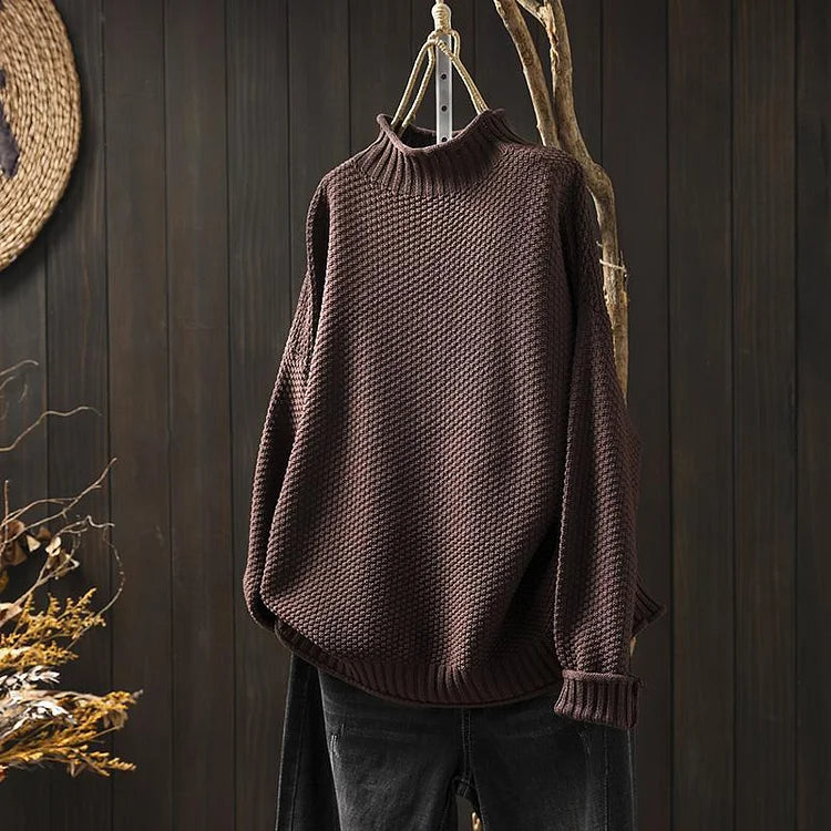 Dam Rullkrage Tröja Långärmad i Akrylpolyester – Mångsidig och Bekväm för Kyliga Dagar, Flera Färger 11