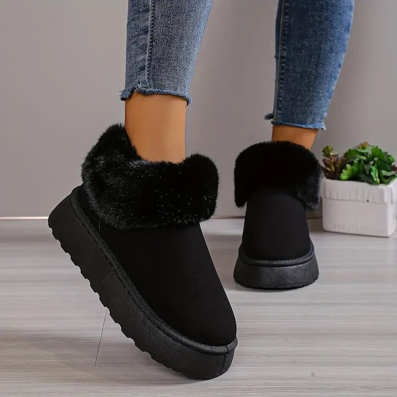 Vinterstövlar Dam Fodrade Vattentåliga med Icke-Glidande Sula-1