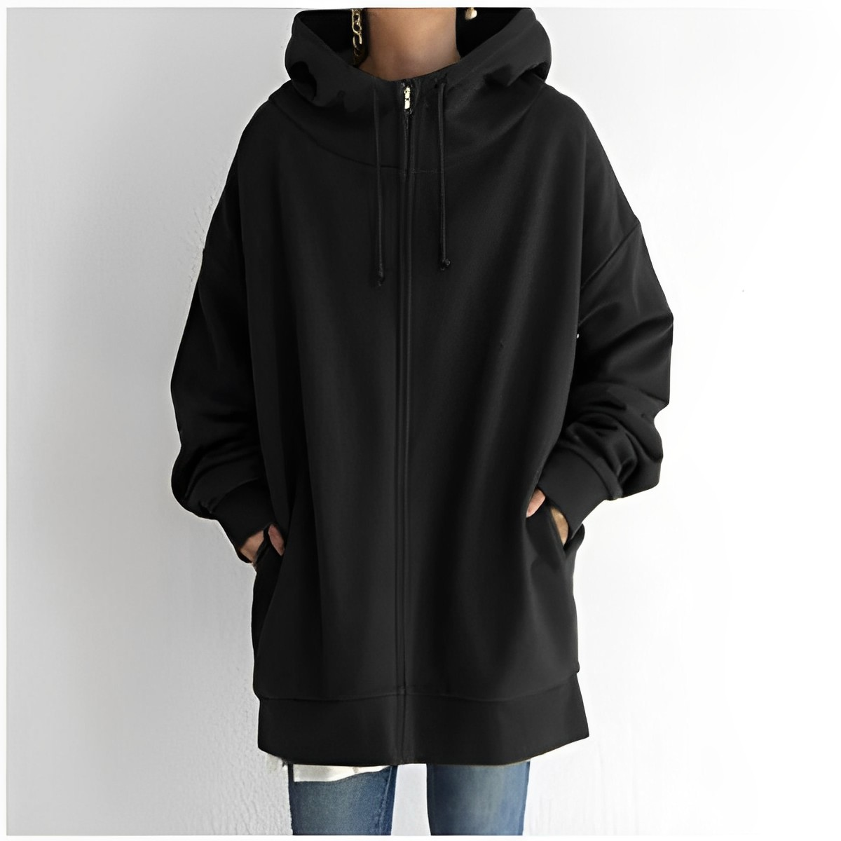 Hoodie Dam i Mjukt Material – Avslappnad Passform med Huva, Perfekt för Vardagsbruk och Utflykter 10