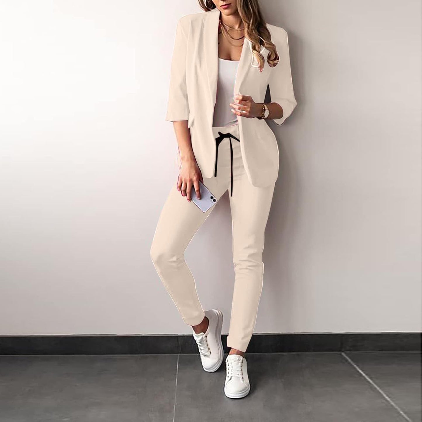 Kostym för Kvinnor 2-delad Blazer och Byxor Polyester Elastan 10