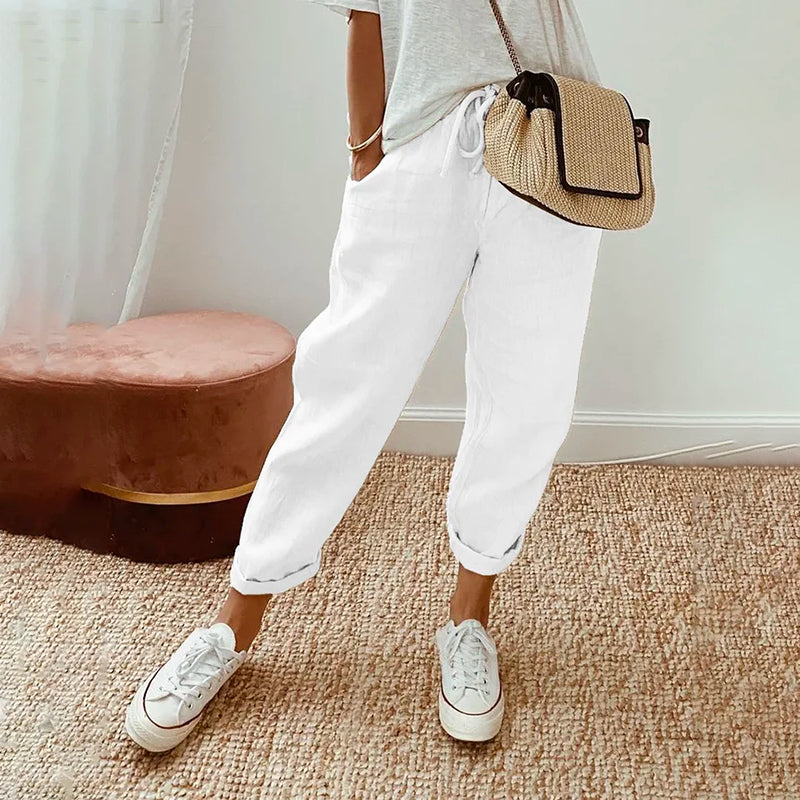 Herrbyxor Monokrom Casual Avslappnad Högkvalitativt Tyg-3