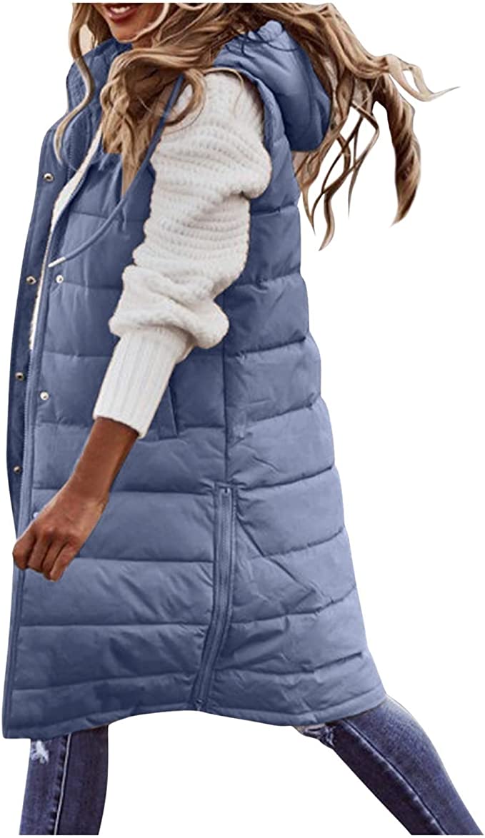 Lång Ärmlös Kappa i Konjak – Högkvalitativ Polyester, Elegant Quiltad Design för Kalla Dagar 14