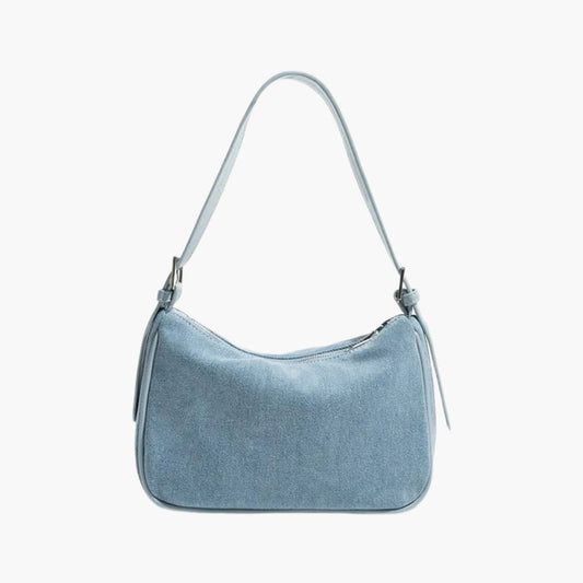 Dam Axelväska Denim Hållbar och Trendig Design-1