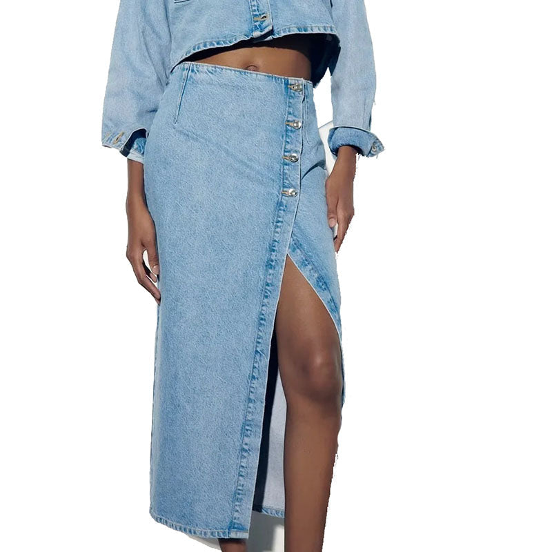 Dam A-Linjekjol med Slits Polyester Elegant A-Linjeformad 2