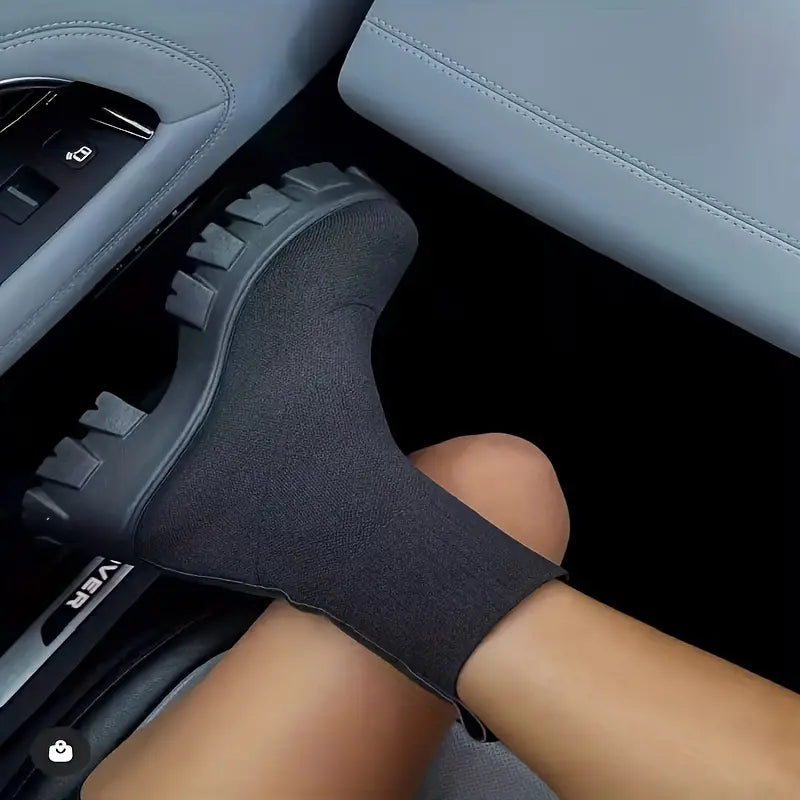 Fodrade Vinterstövlar Dam Bekväm Design Mjuk Syntetisk Läder-6