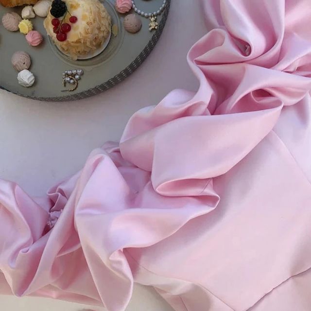 Dam Cocktailklänning Axel-fri Ruffles Polyester för Bröllop och Fest-5