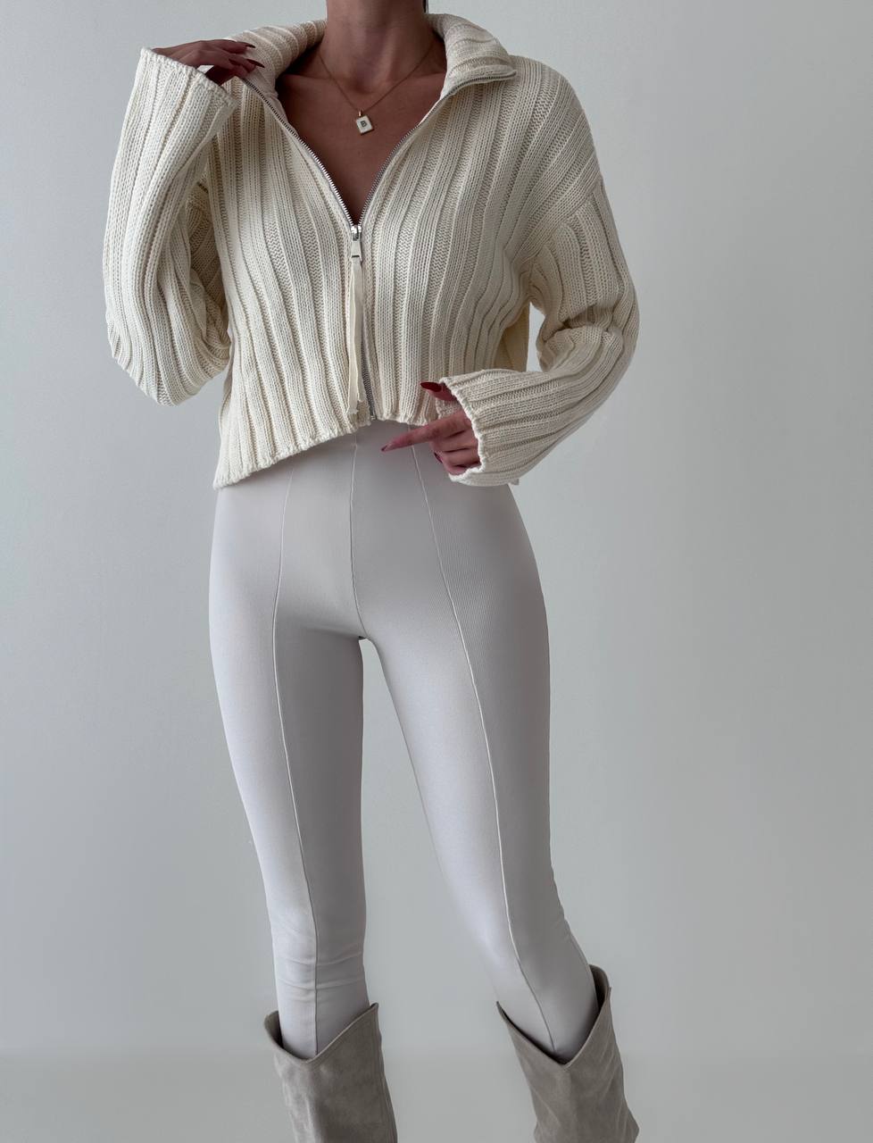 Variant image for Dam Zipjacka Ribbad Kort Polyester-2