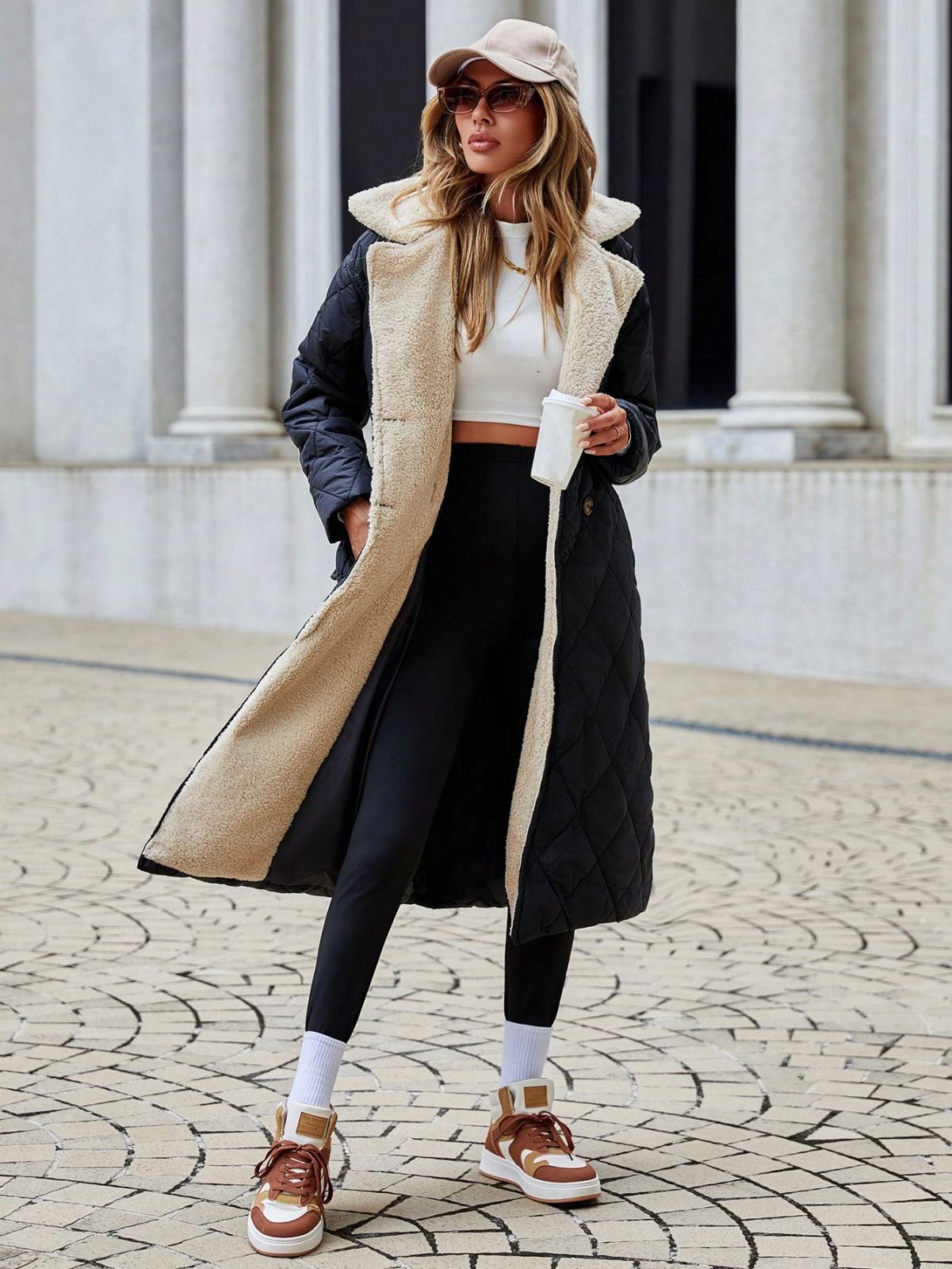 Lång Vinterjacka Dam Buffertdesign Vattenavvisande Material-1