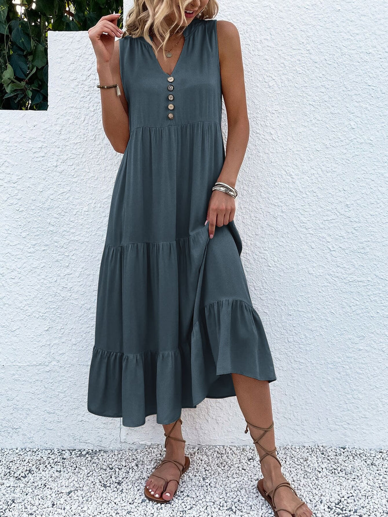 Dam Smockklänning Boho Stil Icke-Stretchigt Tyg 7