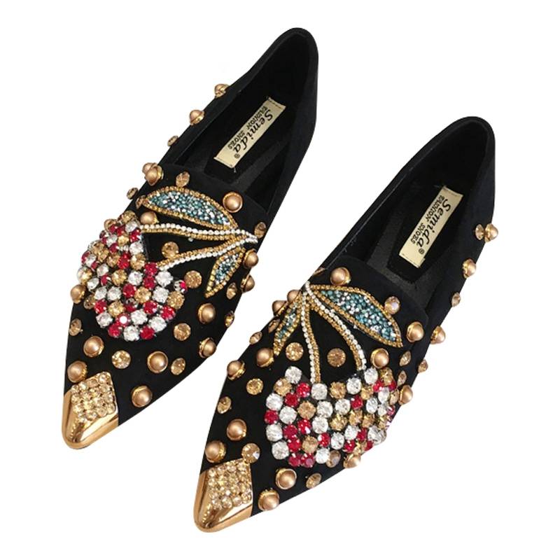 Dam Ballerinaskor med Strass i PU-material Slip-On Flat Sula-2