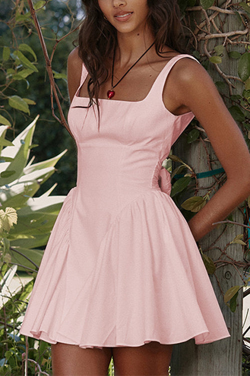 Variant image for Kvinnors Miniklänning Fyrkantig Hals Glittrig Design Bomull Polyester-9