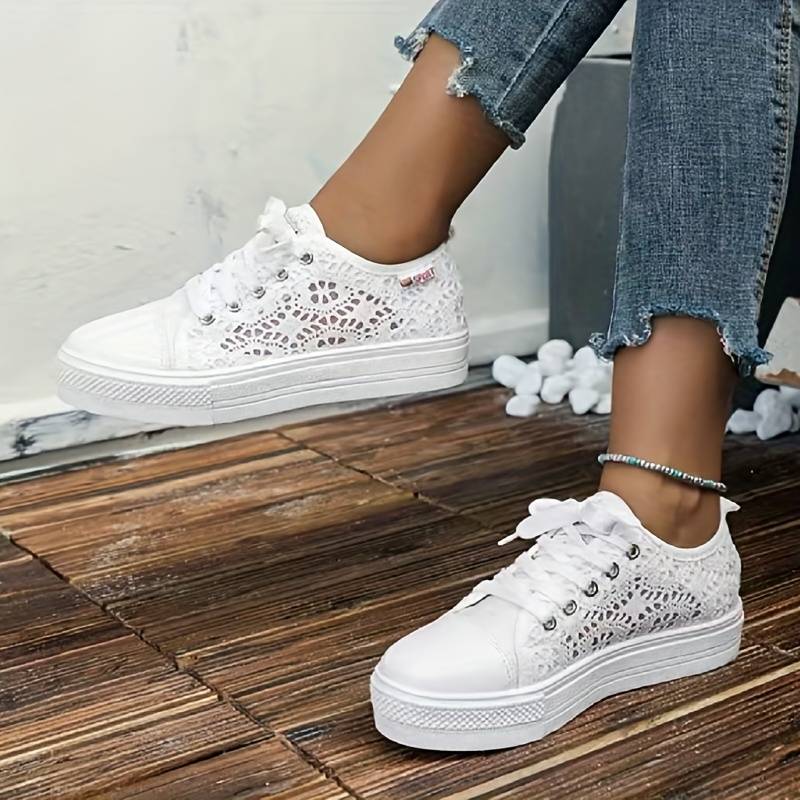 Dam Sneakers Andningsbara Lätta Material Elegant Design-4