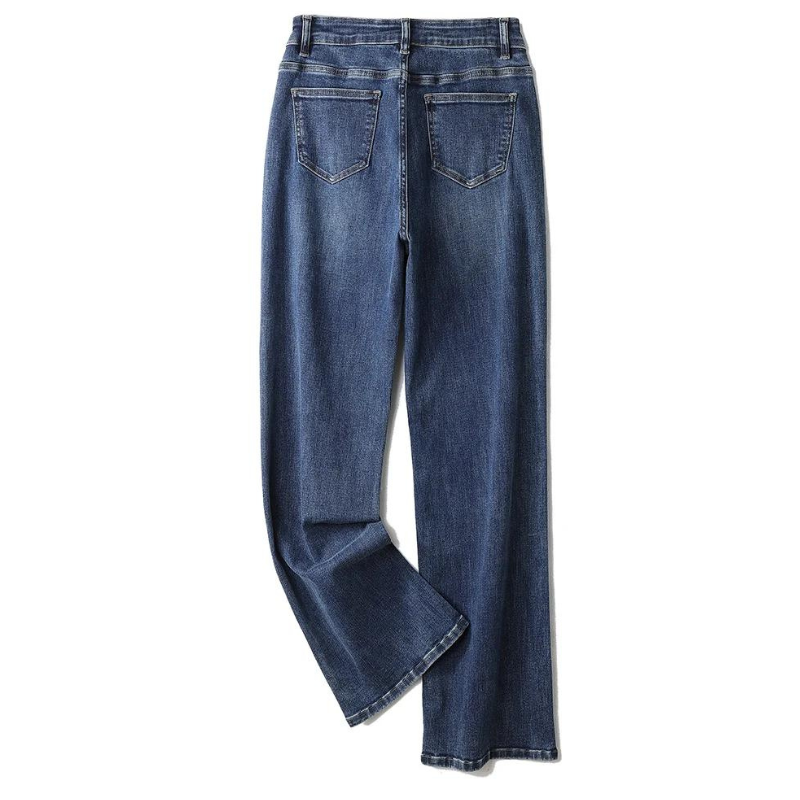 Kvinnors Utsvängda Jeans Elastisk Denim Hög Midja-6